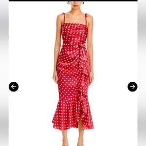 Worn Once!! Cinq a Sept Polka Dot Midi Dress- US women’s Size 4- Cherry Red 🍒